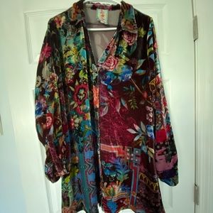 Johnny Was Large Velvet Dreamer shirt tunic